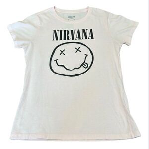 Nirvana size large fits like a medium light pink short sleeve band T-shirt EUC